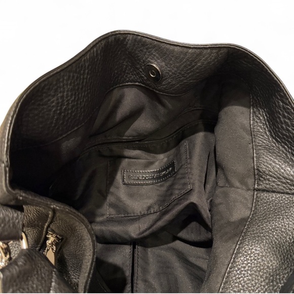 Rebecca Minkoff Moto Hobo Leather Shoulder Bag Black - Picture 8 of 8